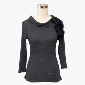 Anthropologie Deletta Vintage Y2K Ruffle Detail Top Sz XS